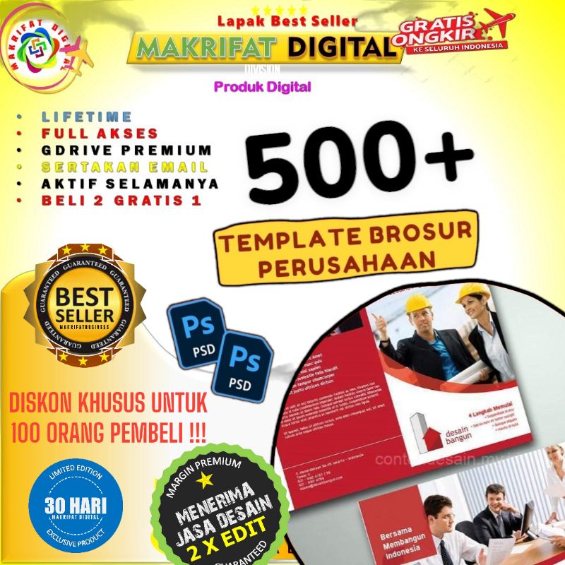 Jual 500 TEMPLATE PSD BROSUR PERUSAHAN COMPANY PROFILE DESAIN