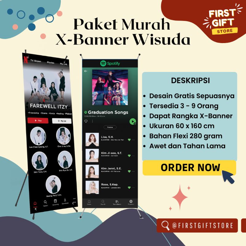 Jual Paket Murah Desain Cetak X Banner Wisuda Sidang Graduation