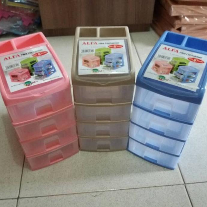 Jual TERBARU Laci Susun 5 4 1 Kecil OWL Plast Alfa Mini Container