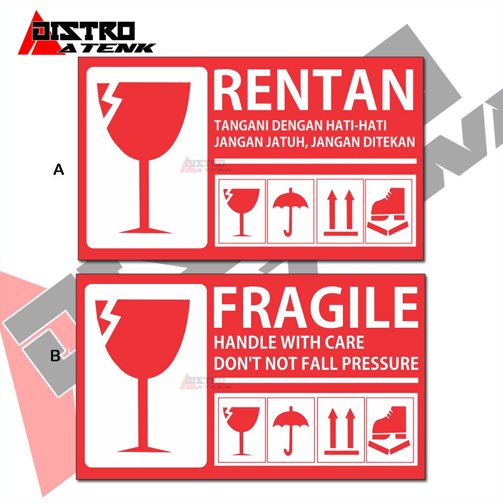 Jual Stiker Fragile Vinil Stiker Pecah Belah Anti Air Sticker