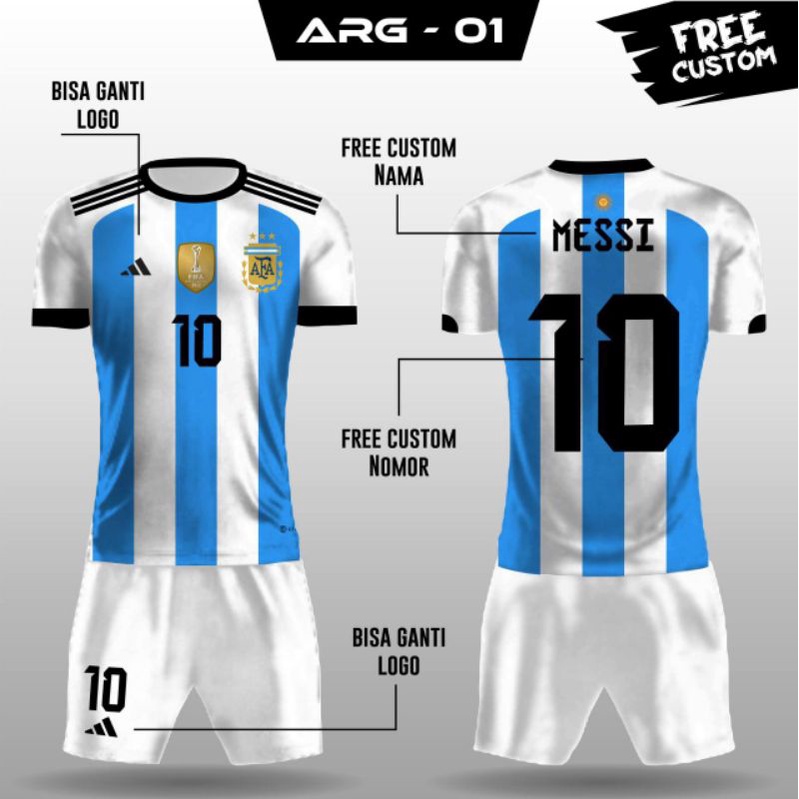 Jual Jersey Piala Dunia Argentina Juara Kaos Argentina Bintang