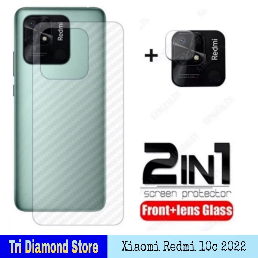 Jual PAKET 2 INC1 Garskin Carbon Xiaomi Redmi 10C Screen Sticker Skin