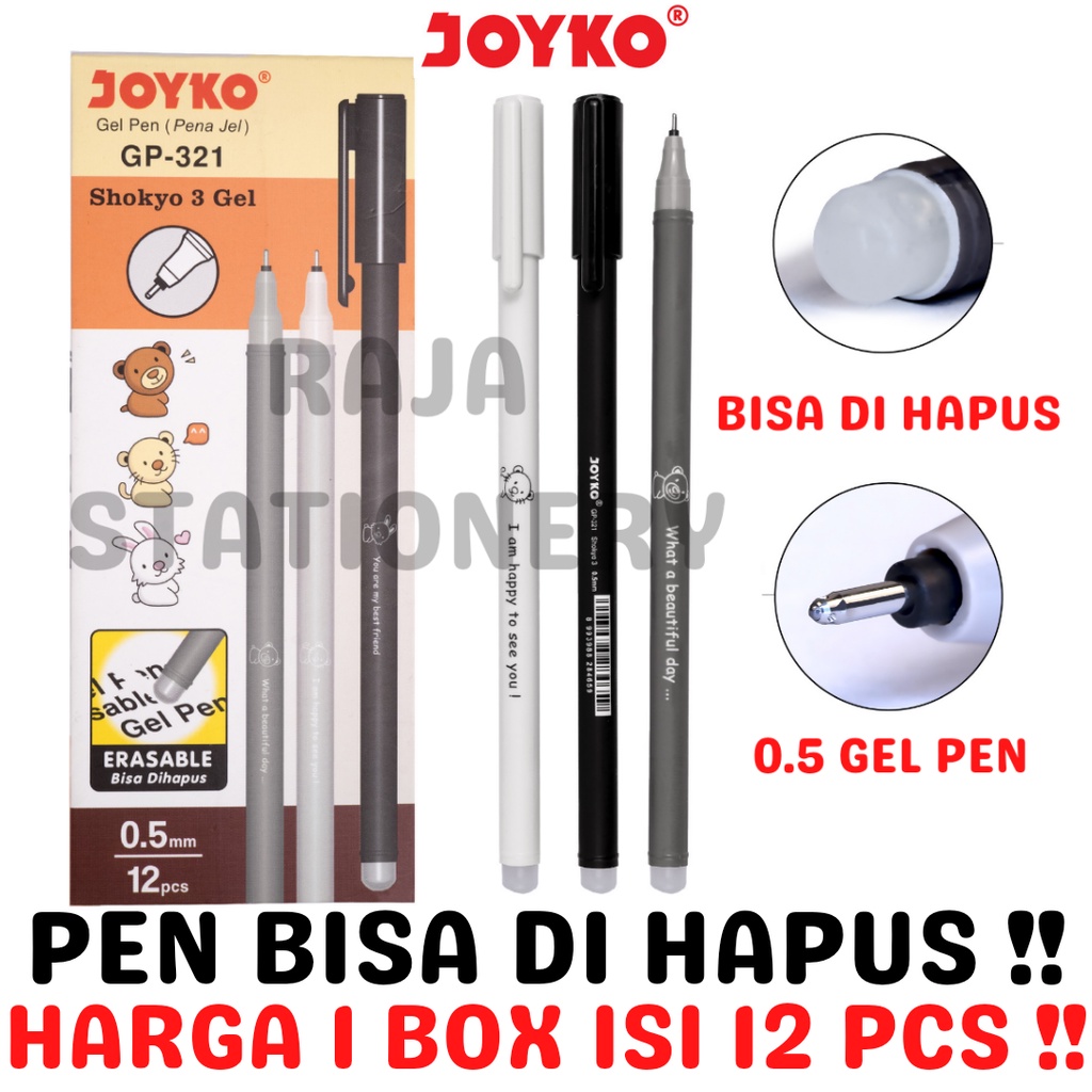 Jual Joyko Erasable Gel Pen Mm Hitam Shokyo Pulpen Bisa Dihapus Gp