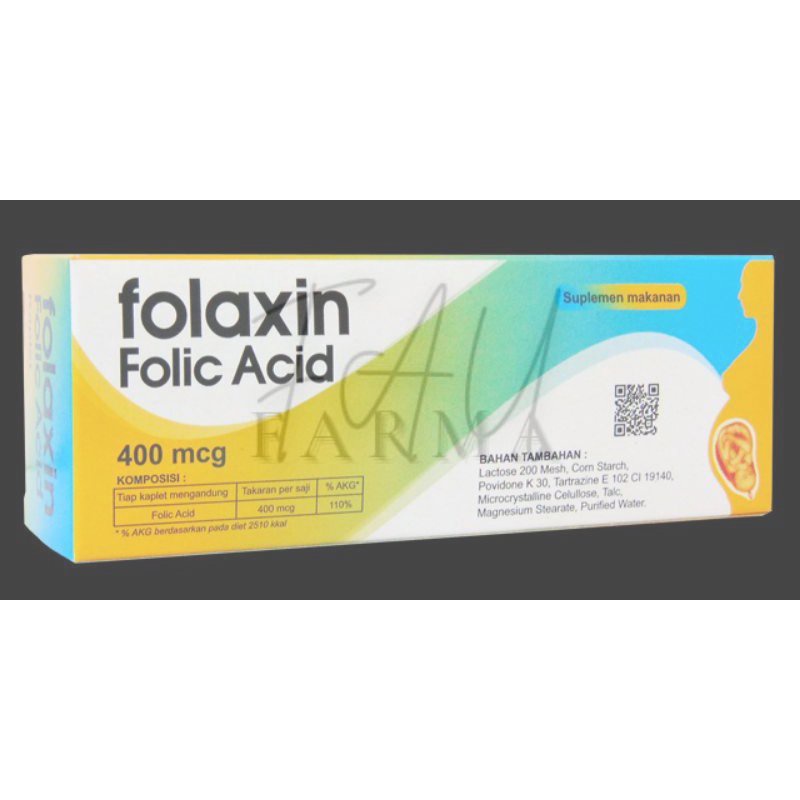 Jual Folaxin 100 Kaplet Asam Folat Folic Acid 400 Mcg Folavit