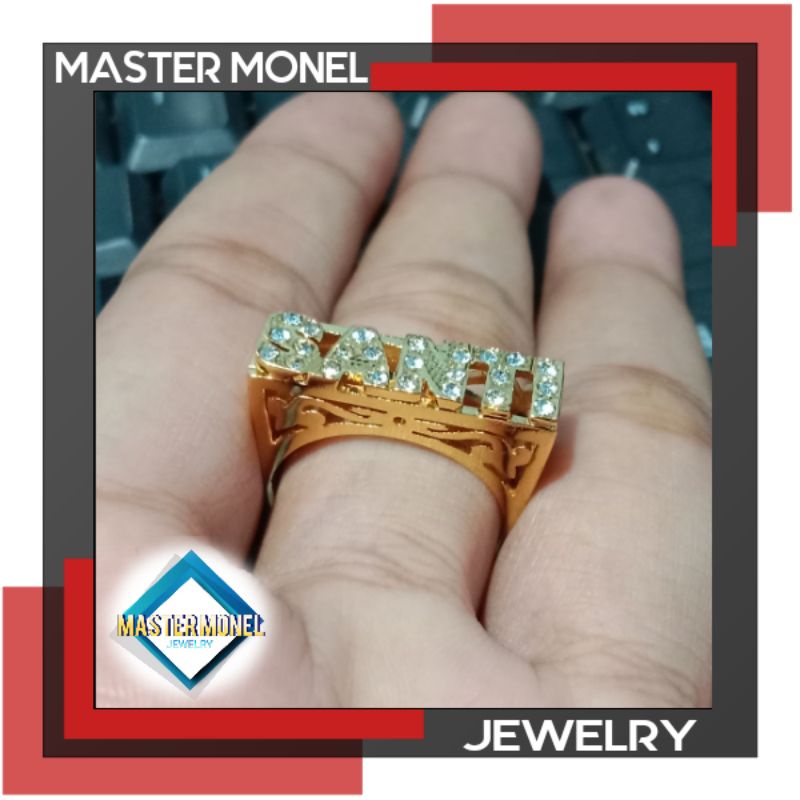 Jual Cincin Nama Terbaru Cincin Nama Permata Kerawang Shopee Indonesia