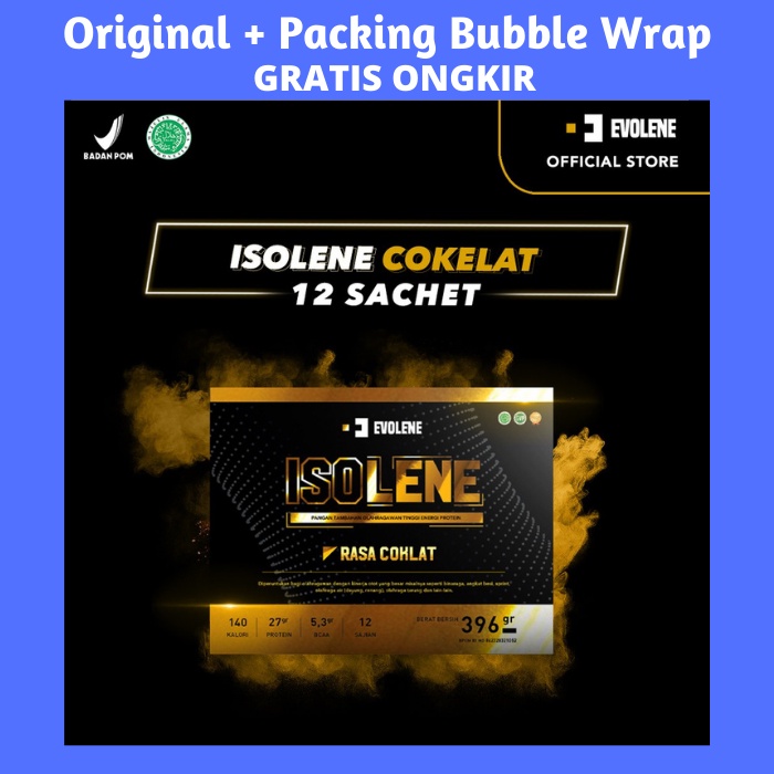 Jual Isolene Sachet Whey Protein Isolate Isolin Evolen Bpom Halal