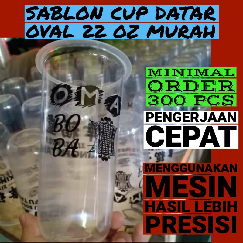 Jual Sablon Gelas Cup Oval Oz Tebal Minimal Pcs Shopee