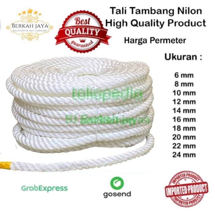 Jual Tali Tambang Nilon Mm Mm Nylon Tampar Dadung Tali Ikat