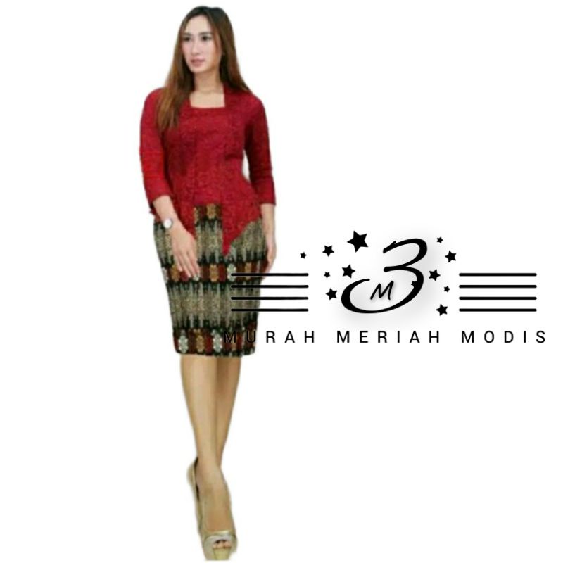 Jual MMM Stelan Kebaya Kutubaru Brukat Setelan Kebaya Brukat