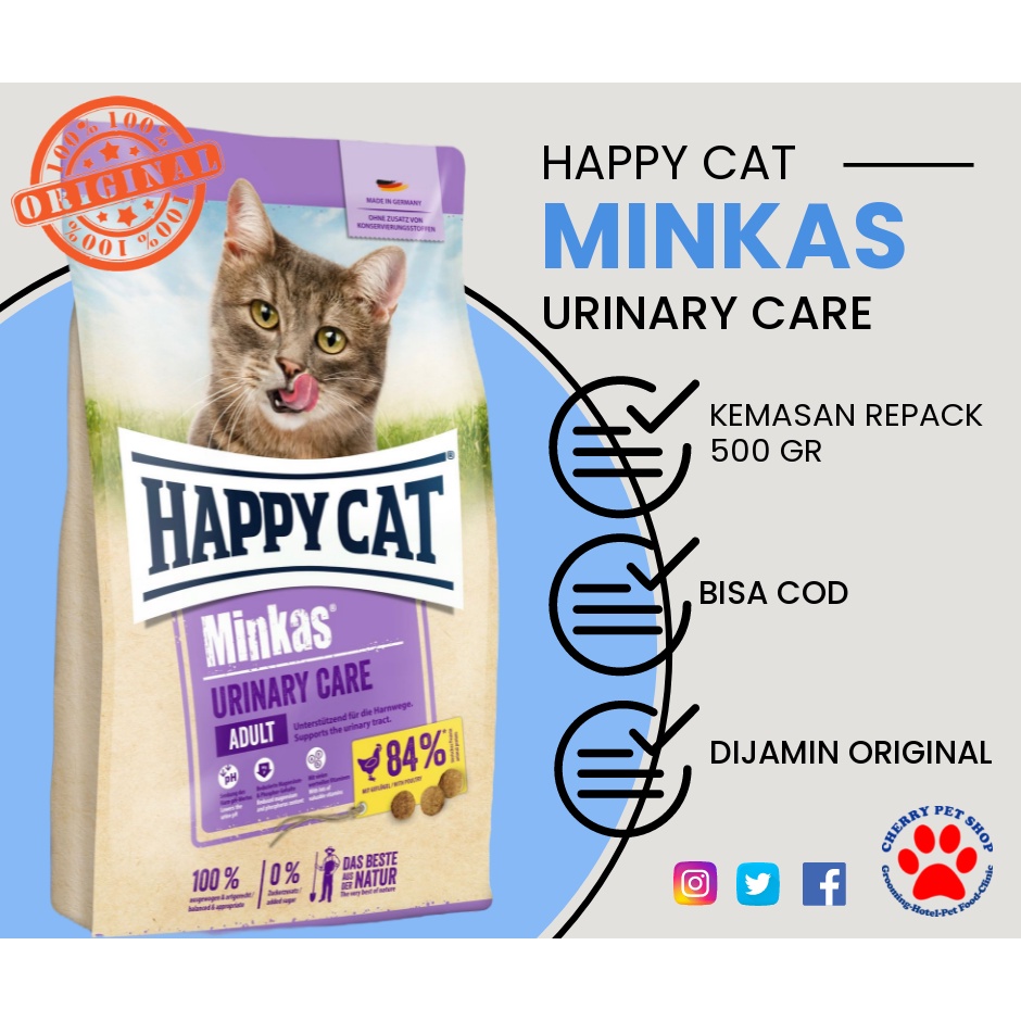 Jual Pakan Kucing Kering Happy Cat Minkas Urinary Care Gr Repack