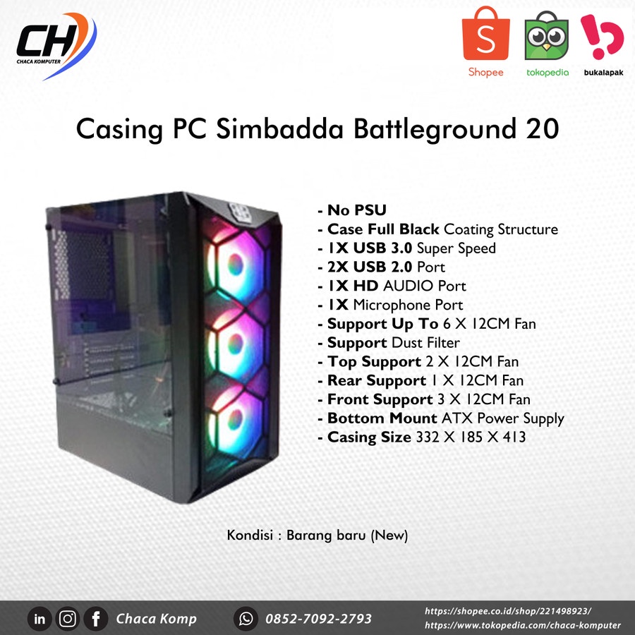 Jual Casing Pc Simbadda Battleground Non Psu Shopee Indonesia