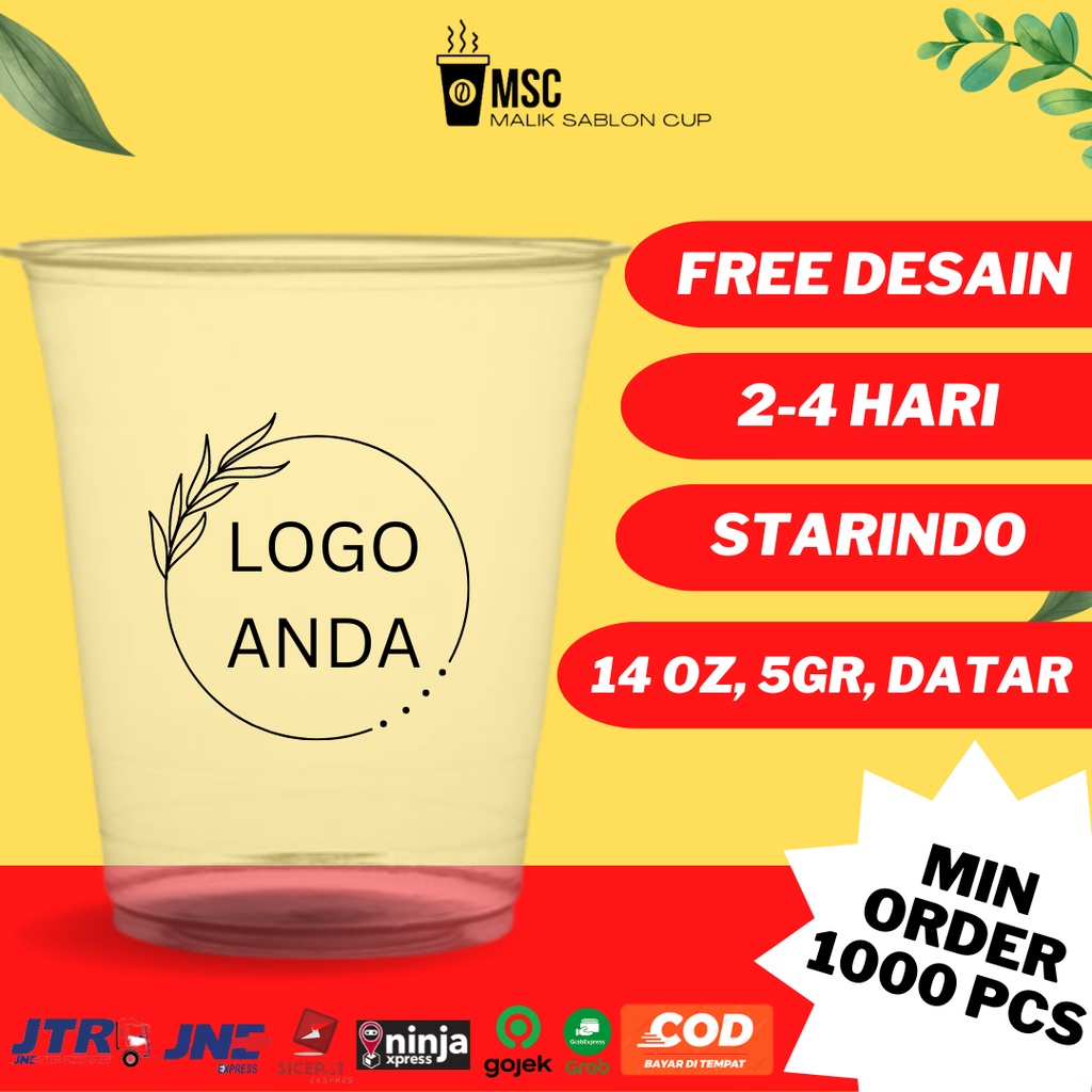 Jual Sablon Cup Gelas Plastik Pp Oz Gram Datar Starindo Murah