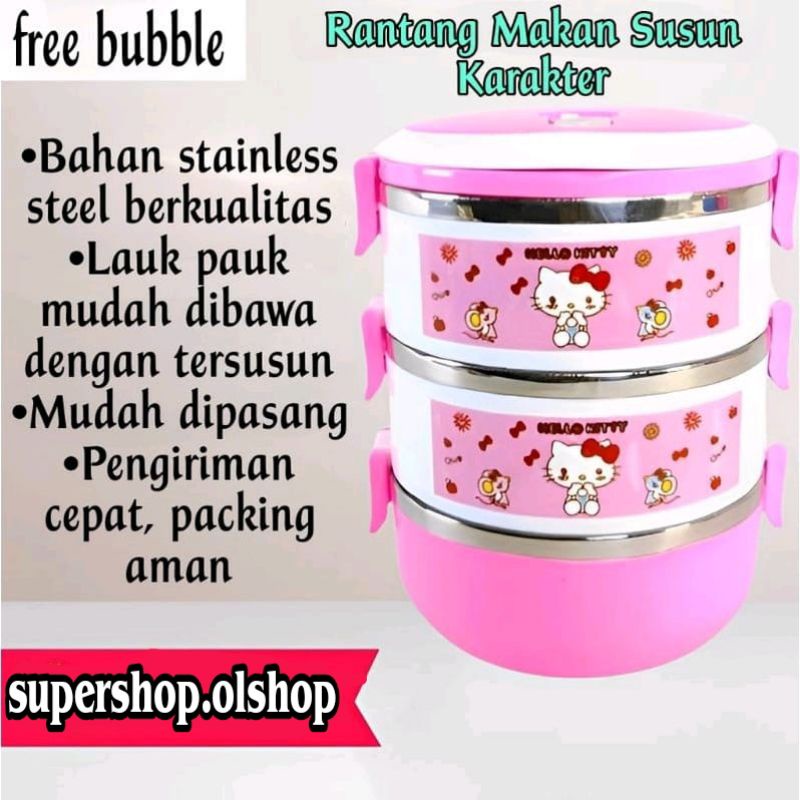 Jual Rantang Susun Stainless Steel Lunch Box Karakter Shopee Indonesia