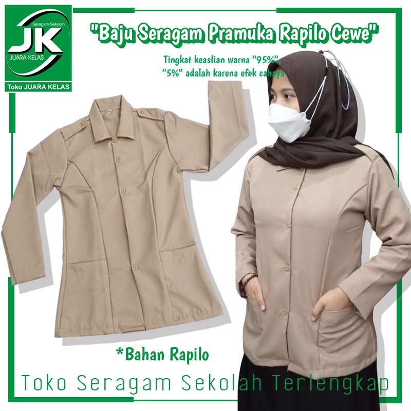 Jual Toko Juara Kelas Baju Seragam Pramuka Rapilo Perempuan Cewe