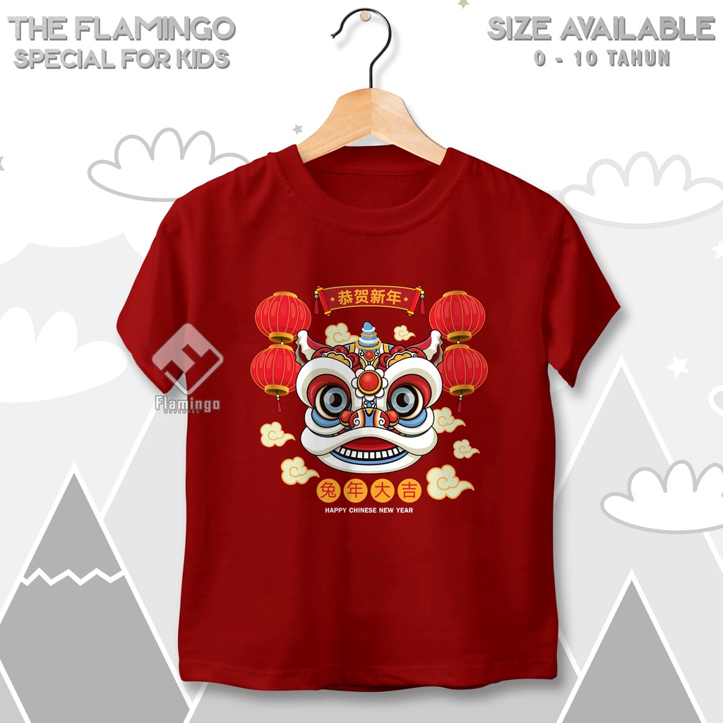 Jual Baju Kaos Imlek Happy Chinese New Year Barongsai Gong Xi Fa Cai