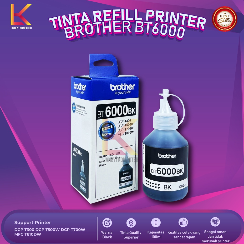 Jual Tinta Brother Bt Black Refill Printer Dcp T T W T W