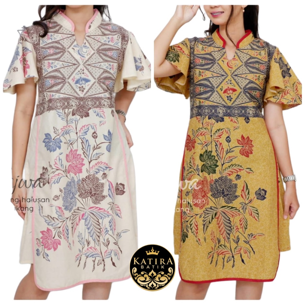 Jual Dress Najwa Batik Cantik Seragam Kantor Pesta Kondangan Nikahan