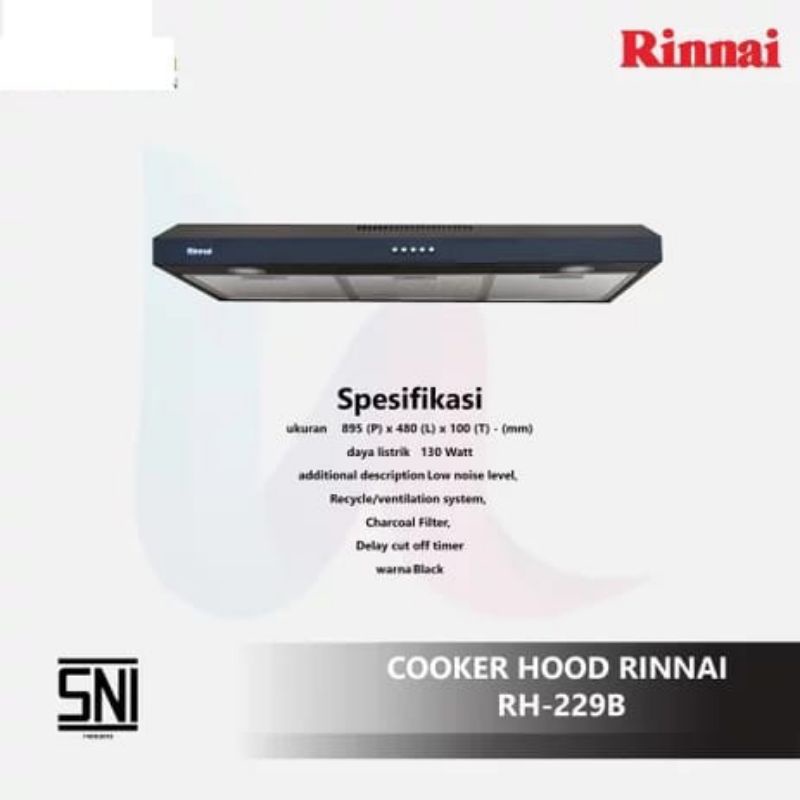 Jual Rinnai Cooker Hood Rh B Penghisap Asap Kompor Rinnai Rh