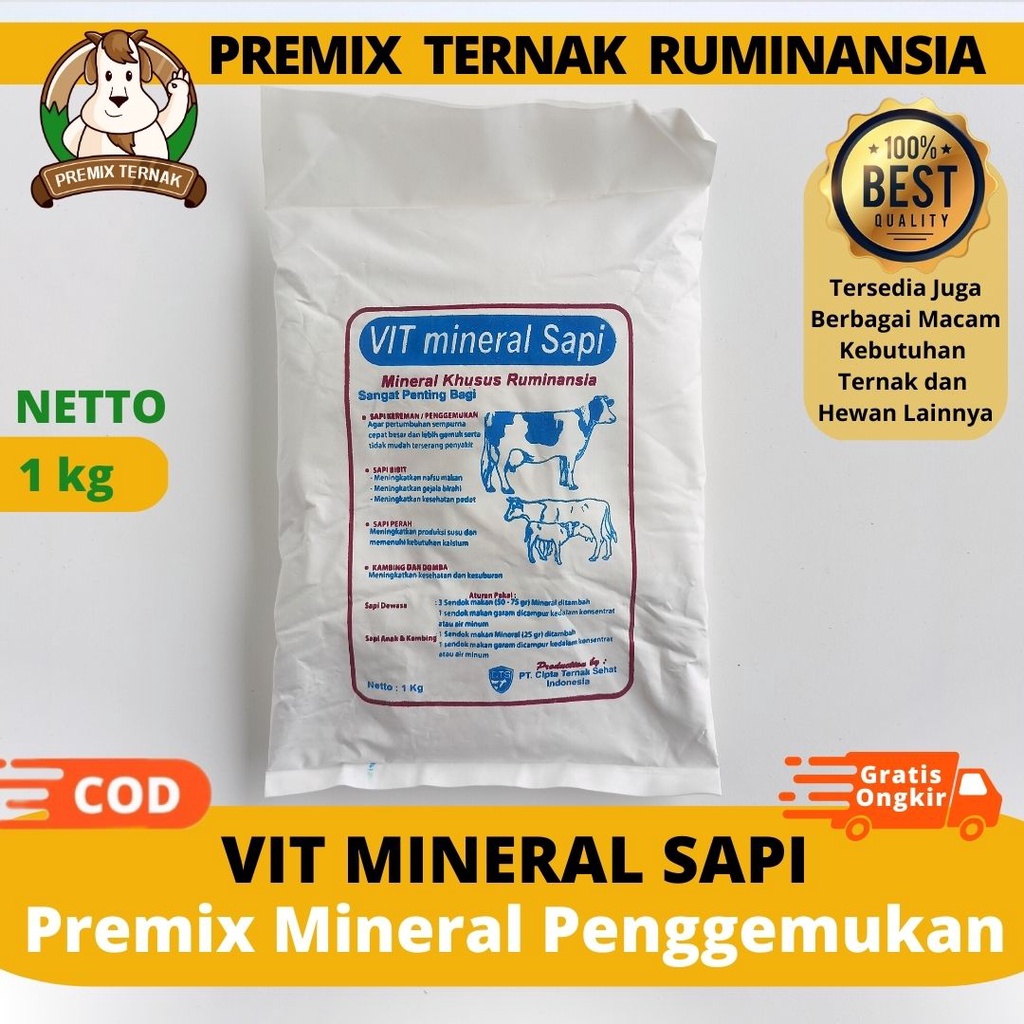 Jual Vit Mineral Sapi Kg Premix Mineral Khusus Sapi Penggemukan