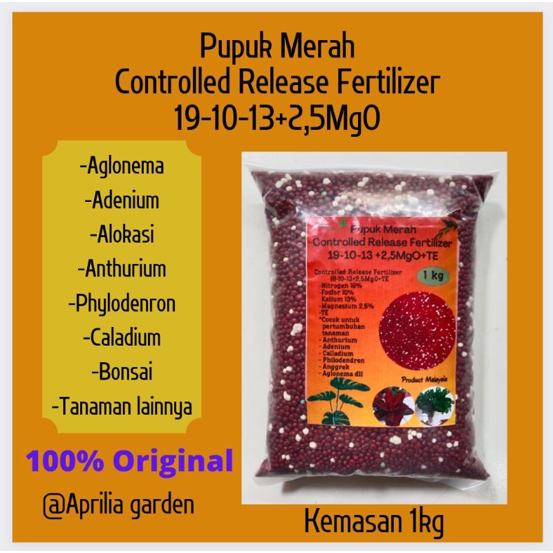 Jual Pupuk Slow Release Merah 19 10 13 2 5MgO TE Sejenis Osmocote