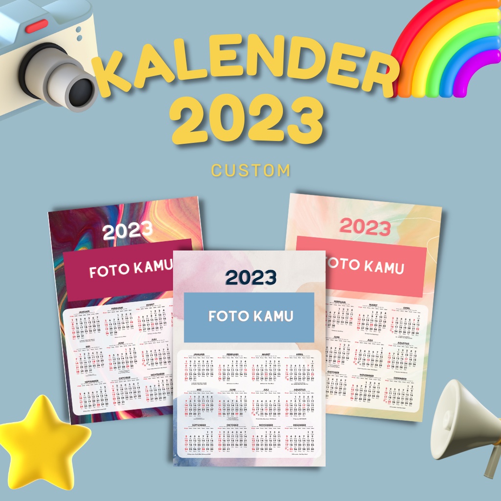 Jual 12 Bulanan A4 PART 3 Kalender Dinding 2023 Kalender 12 Bulanan