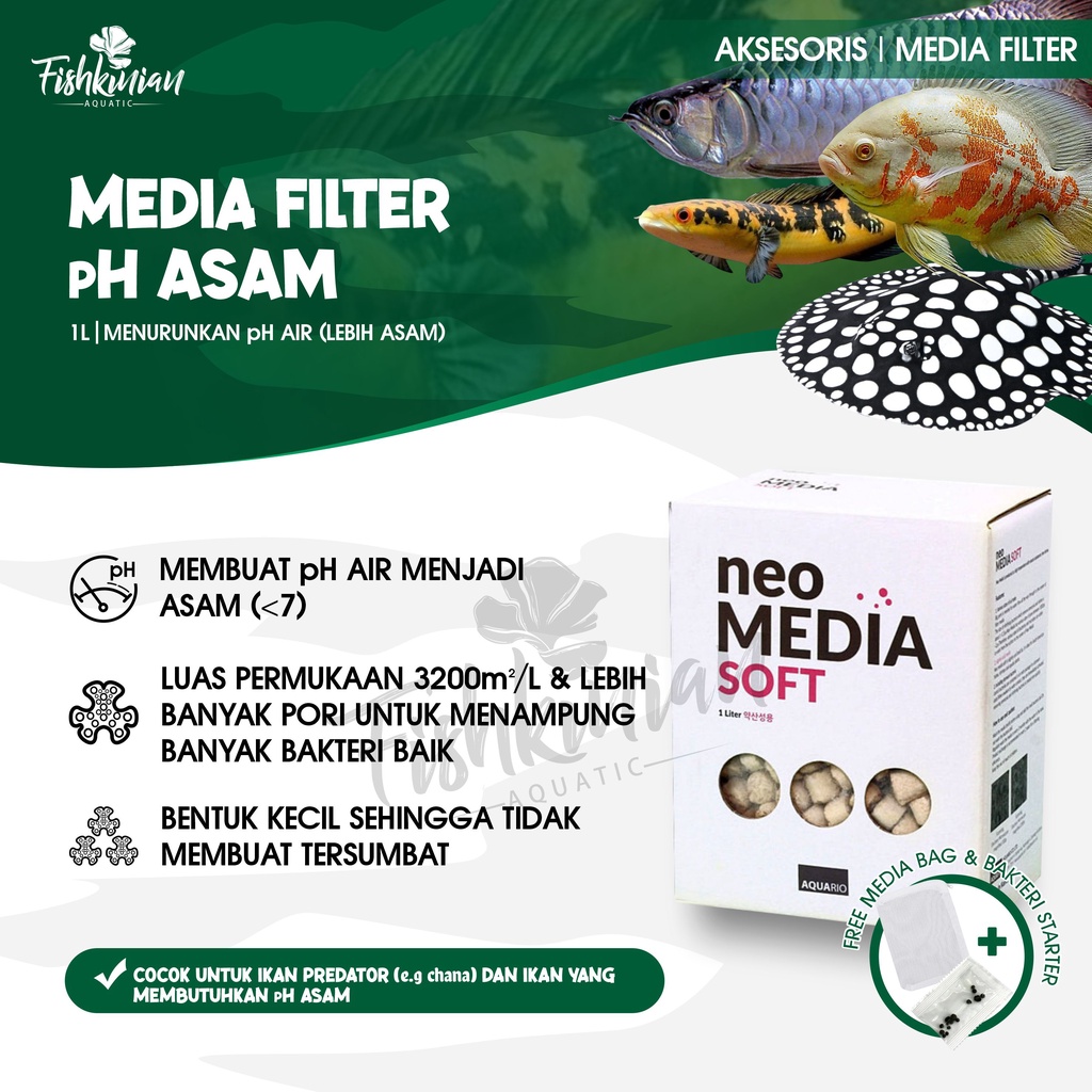 Jual NEO MEDIA SOFT PREMIUM 1L MEDIA FILTER BIOLOGIS PH ASAM