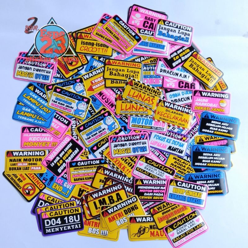 Jual Paket Sticker Graftac Random Edisi Warning Caution Dan Kata Kata