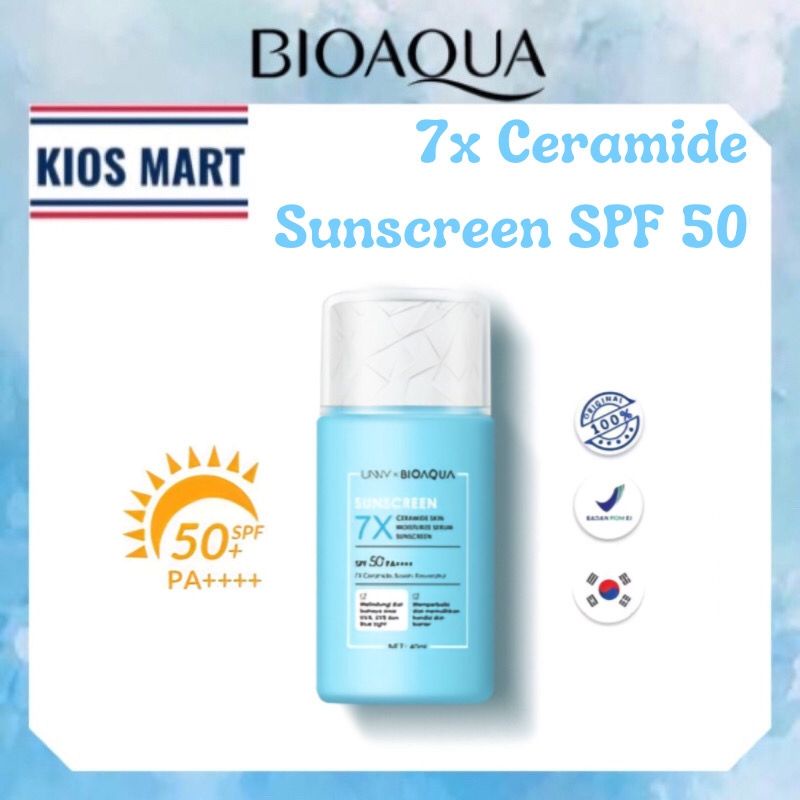 Jual Bioaqua 7X Ceramide Skin Moisturize Serum Sunscreen SPF 50 PA