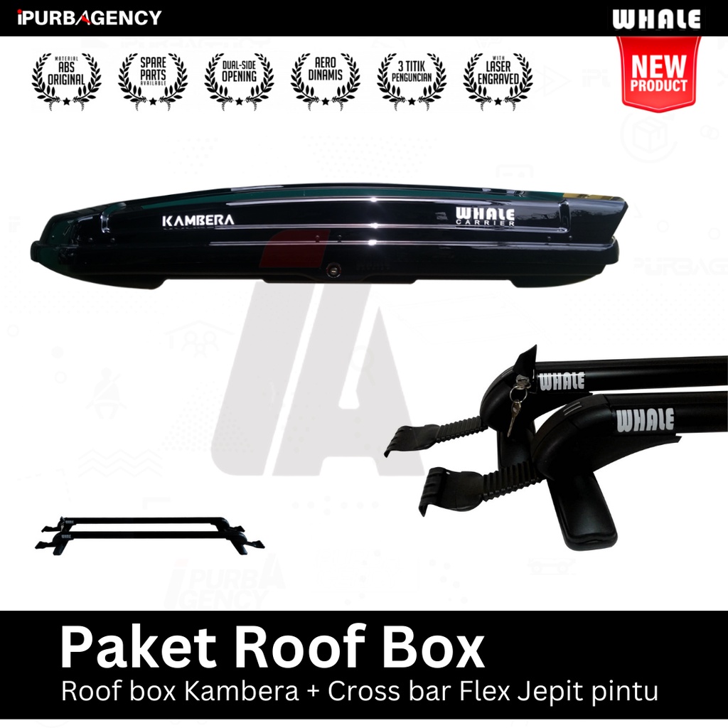 Jual Paket Roof Box Whale Kambera Cross Bar Flex Shopee Indonesia