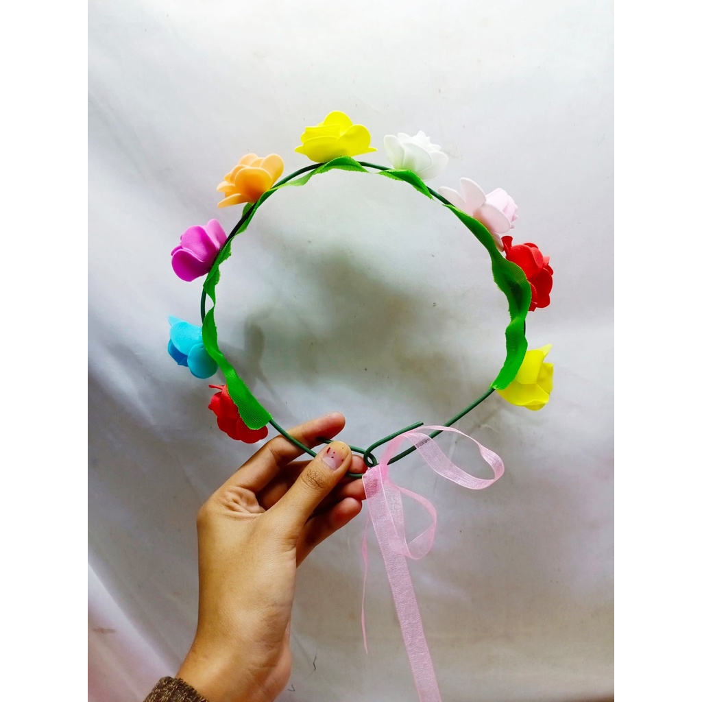 Jual Bando Non Led Mahkota Bunga Mawar Melingkar Kait Isi Pcs