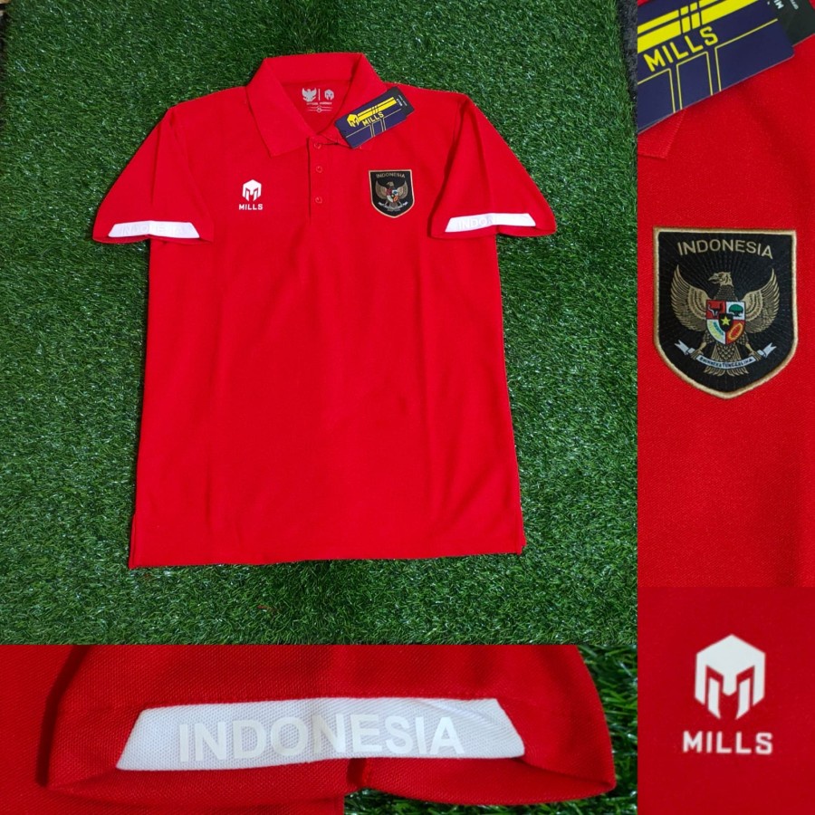 Jual JERSEY POLO SHIRT BOLA TIMNAS INDONESIA MERAH 2023 GRADE ORI BIG