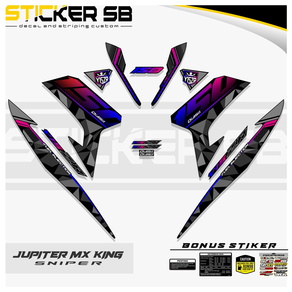 Jual SB STICKER Y15ZR EDISI 150 KING LOGO 2 STIKER YAMAHA SNIPER 150