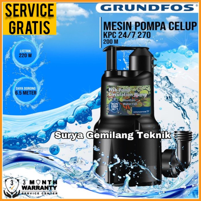 Jual Pompa Celup Kolam Ikan Grundfos Kpc 24 7 270 Submersible Pump