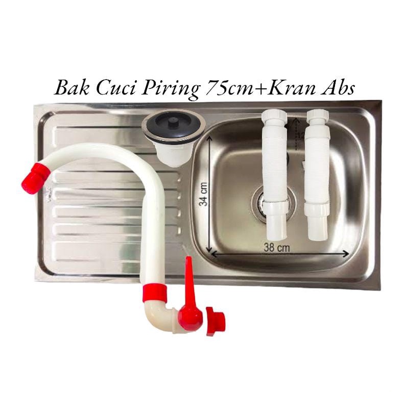 Jual Bak Wastafel Cuci Piring Stainless Cm Plus Kran Abs Julio Warna