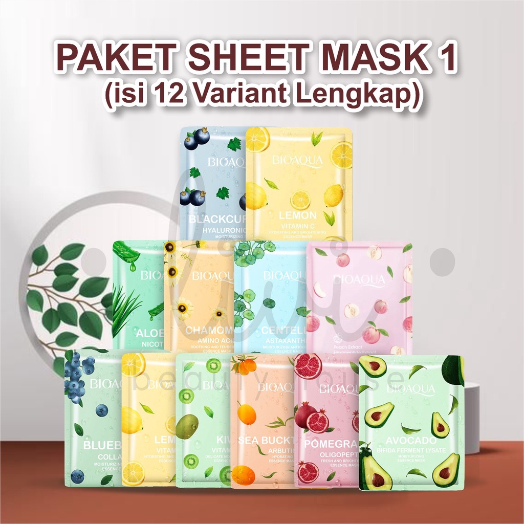 Jual Bioaqua Sheet Mask Paket Hemat Isi Variant Shopee Indonesia