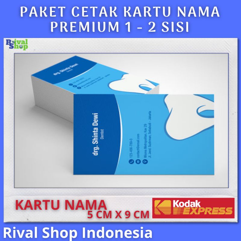 Jual Paket Cetak Kartu Nama 1 2 Sisi Premium Isi 100 Lembar Free Box