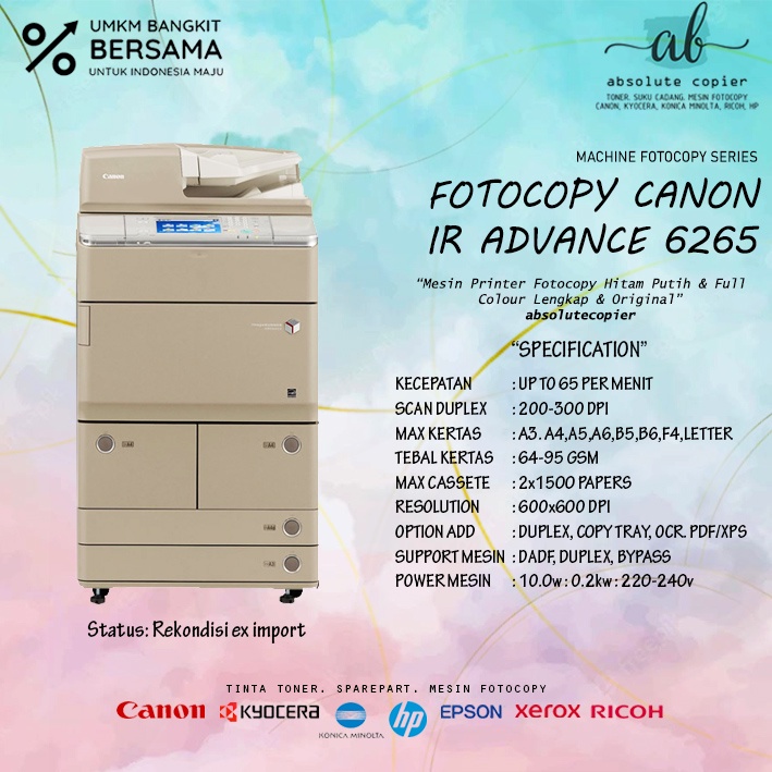 Jual Mesin Fotocopy Canon Ira Advance V V Print Copy