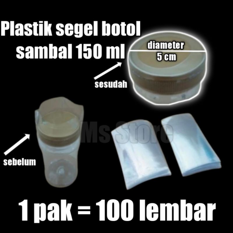 Jual Plastik Segel Tutup Botol Sambal 150 Ml Isi 100 Lembar