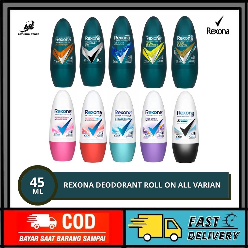 Jual Rexona Men Women Deodorant Roll On 45 Ml All Varian Shopee