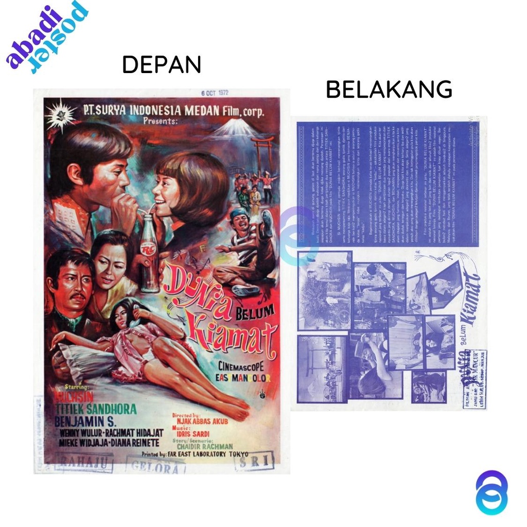 Jual Poster Film Lawas Dunia Belum Kiamat Poster Benyamin Poster