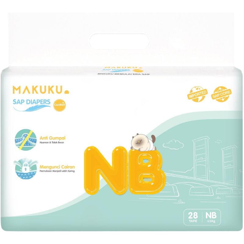 Jual MAKUKU SAP DIAPERS COMFORT TAPE NB28 Vinanthababyshop Shopee