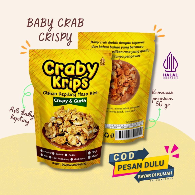 Jual Baby Crab Premium Craby Crips Jumbo Kemasan Gr Shopee Indonesia