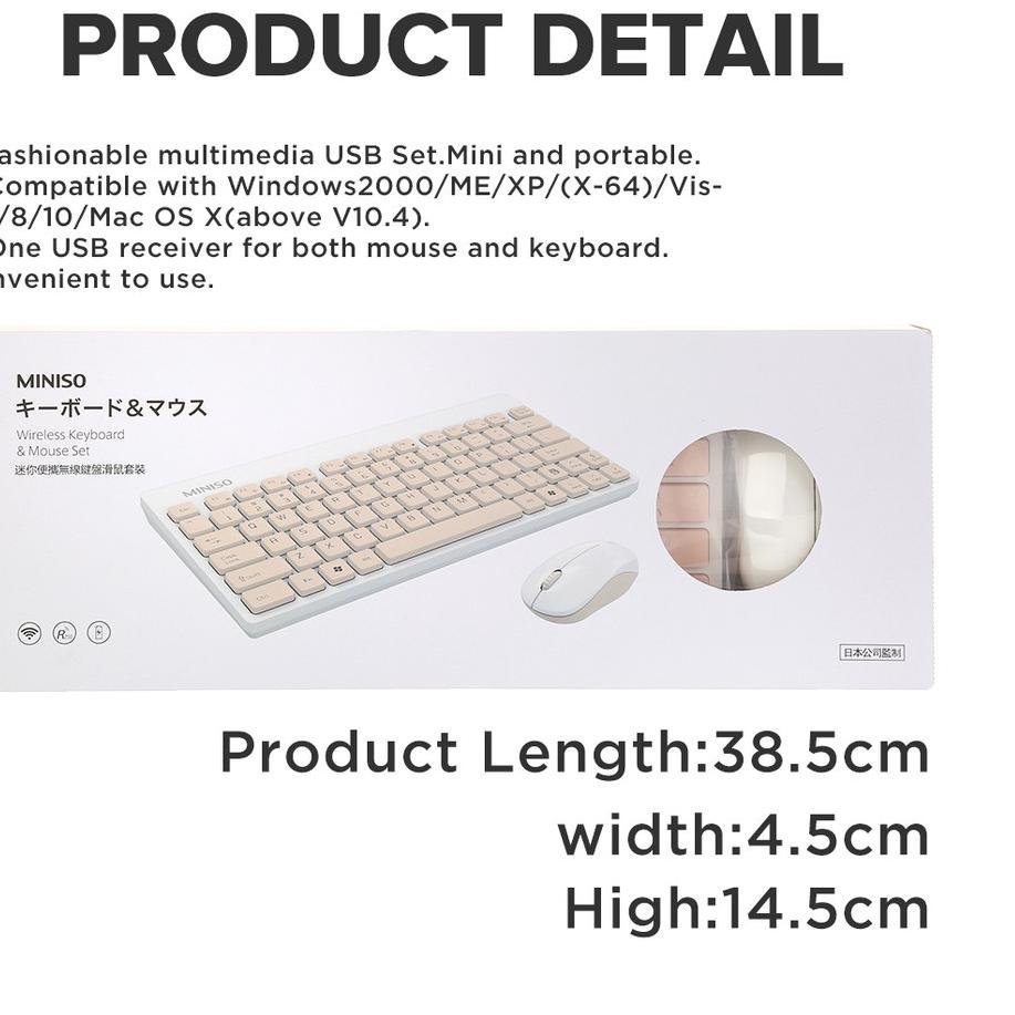 Jual New Miniso Set Mouse Dan Keyboard Nirkabel Komputer Laptop Set