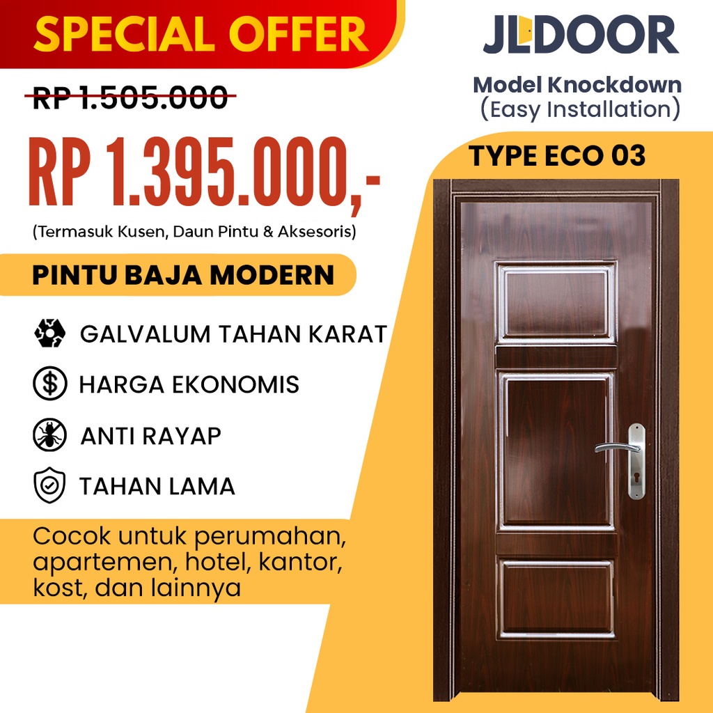 Jual Pintu Metal Jldoor Baja Pintu Utama Pintu Kamar Tidur Kusen