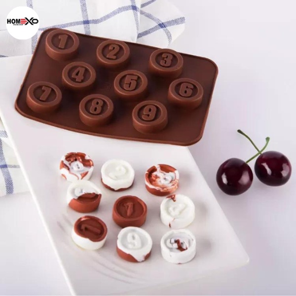 Jual Homexo Cetakan Coklat Silicone Angka Sampai Bulat Cetakan