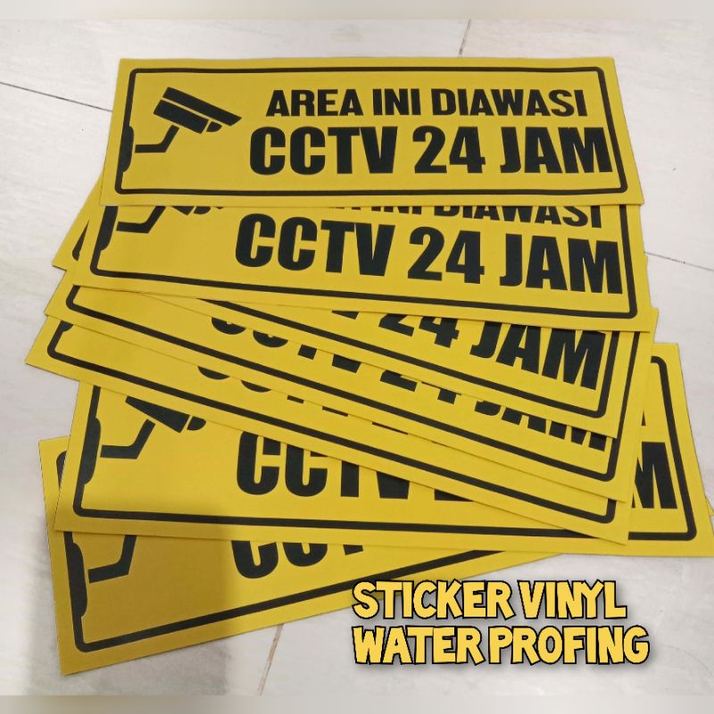 Jual Stiker Vinyl Area Diawasi Cctv Jam Shopee Indonesia