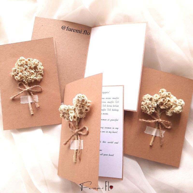 Jual Kartu Ucapan Rustic Greeting Card Rustic Flower Mini Bouquet