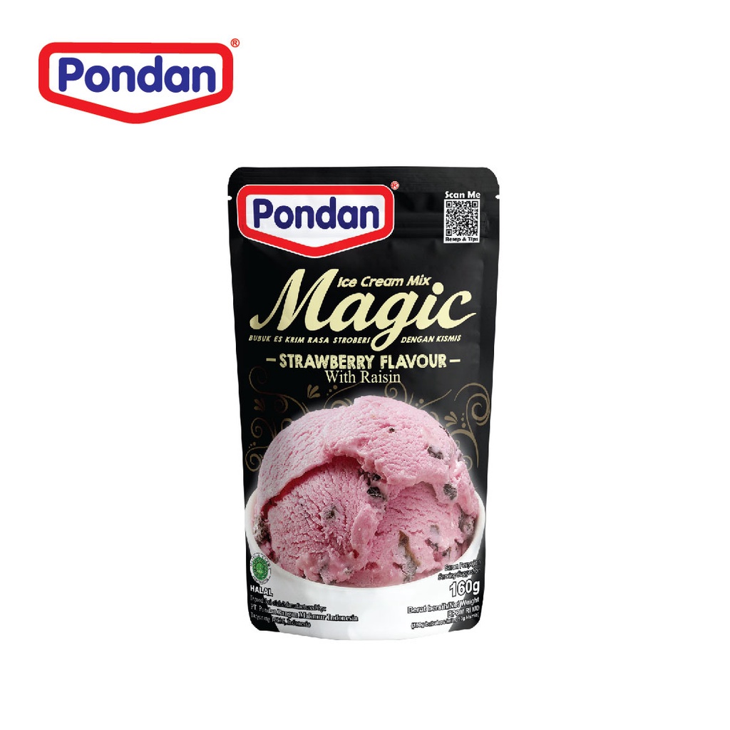 Jual Pondan Magic Ice Cream Mix Strawberry With Choco Chip 160gr Ice