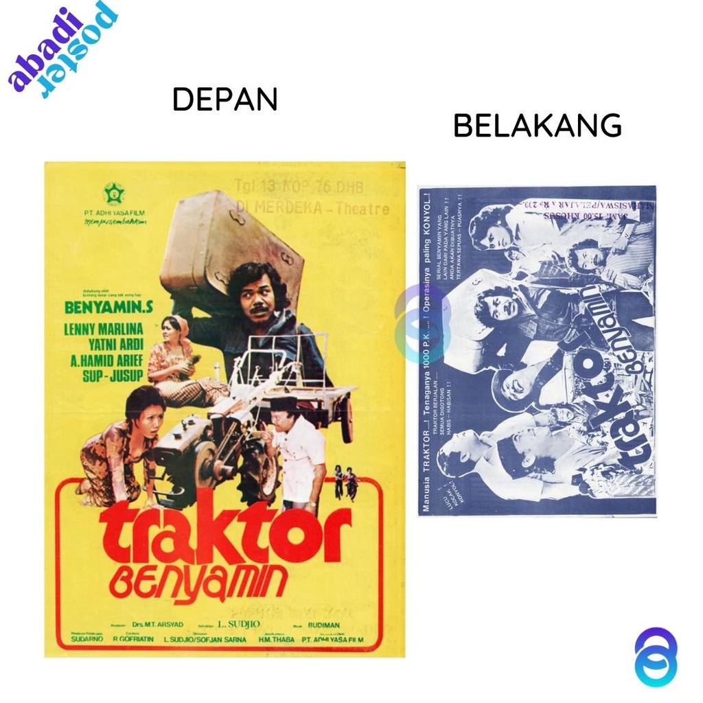 Jual Poster Film Lawas Traktor Benyamin Poster Film Benyamin Lenny