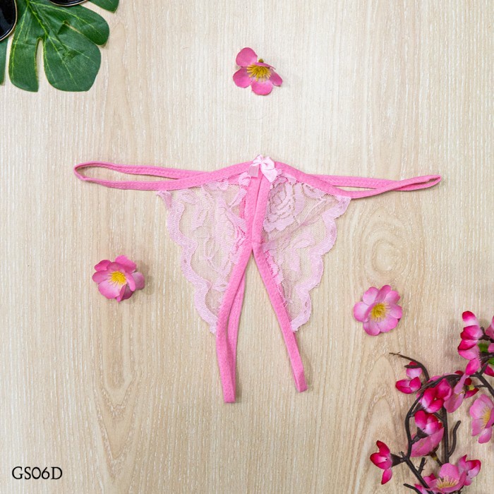 Jual Celana Dalam Sexy Cd G String Open Crotch Kupu Kupu Pink Gs D